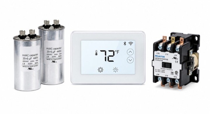 Thermostats, Capacitors & Contactors